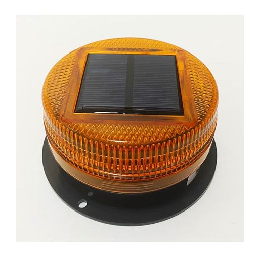 Ηλιακός Επαναφορτιζόμενος Μαγνητικός Φάρος Αυτοκινήτου 3.7V με Κίτρινο Στροβοσκοπικό Φώς Led & Φωτοκύταρο