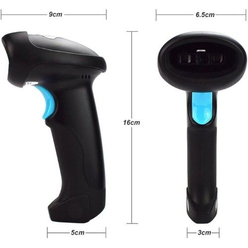 Ενσύρματο Barcode Scanner Χειρός Andowl με Δυνατότητα Ανάγνωσης 1D 2D και QR Barcodes Μαύρο-Μπλε