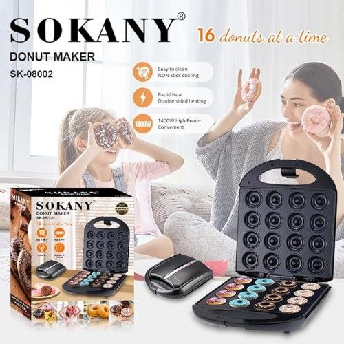 Συσκευή Παρασκευής Donuts 16 Θέσεων 1400W Sokany
