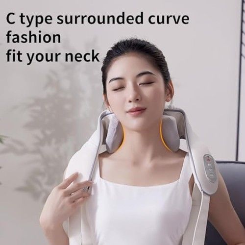 Συσκευή Μασάζ Shiatsu με Χειρολαβές για Λαιμό Πλάτη Ώμους Πόδια με 2 Επιλογές Έντασης & Θερμότητα Λευκό