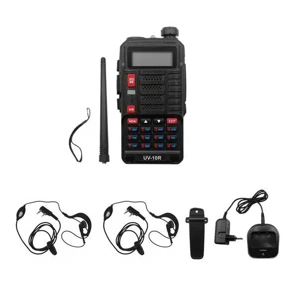 Ασύρματος Φορητός Πομποδέκτης Walkie Talkie VHF – UHF 10W Υψηλής Απόδοσης Baofeng Μαύρο 1 τμχ 