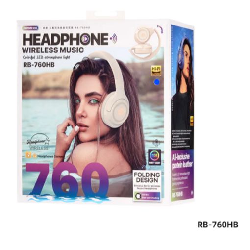 Ασύρματα Bluetooth Πτυσσόμενα Ακουστικά με RGB Φωτισμό και Μικρόφωνο REMAX Λευκό