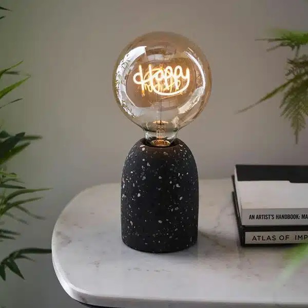 LED Λάμπα Filament 4W- 220V 250LM 1800K Φυσικό Λευκό- Επιγραφή Happy