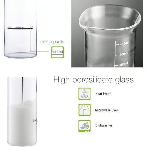 Ηλεκτρική Συσκευή για Αφρόγαλα 450ml – Milk Frother Heat Proof Glass