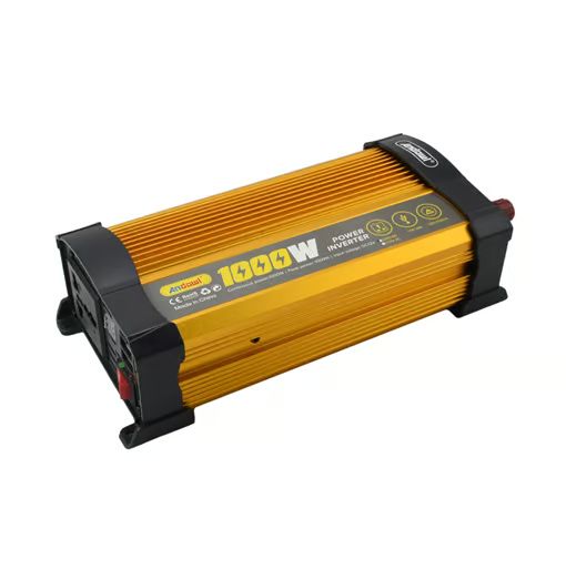 1000W Inverter Αυτοκινήτου Τροποποιημένου Ημιτόνου για Μετατροπή 12V DC σε 220V AC με 2xUSB Andowl - Χρυσό 