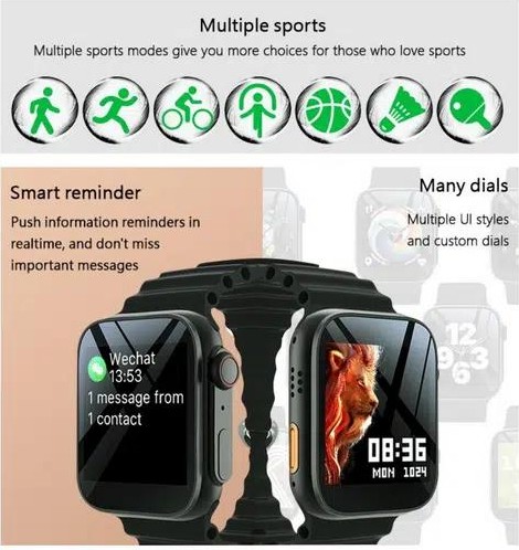 Smartwatch με Παλμογράφο, Απάντηση Κλήσεων – Μηνυμάτων, Ειδοποίηση Εφαρμογών και Οθόνη Αφής σε Μαύρο Χρώμα