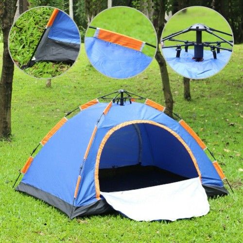 Αυτόματη Pop Up Σκηνή για Camping 4 ατόμων Αδιάβροχη Καλοκαιρινή - 200x200cm Πορτοκαλί-Μπλε Αυτόματη Pop Up Σκηνή για Camping 4 ατόμων Αδιάβροχη Καλοκαιρινή - 200x200cm Πορτοκαλί-Μπλε