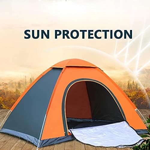 Αυτόματη Pop Up Σκηνή για Camping 2 - 4 ατόμων Αδιάβροχη Καλοκαιρινή - 200x150cm Πορτοκαλί-Πράσινο