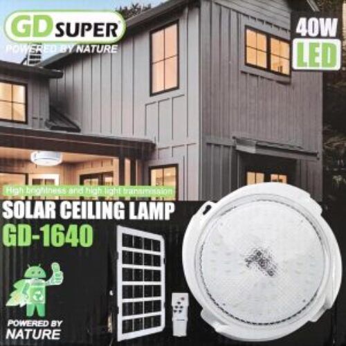 Αδιάβροχο Ηλιακό Φωτιστικό Οροφής 40W LED με Timer & Χειριστήριο - Solar LED Lamp Άσπρο