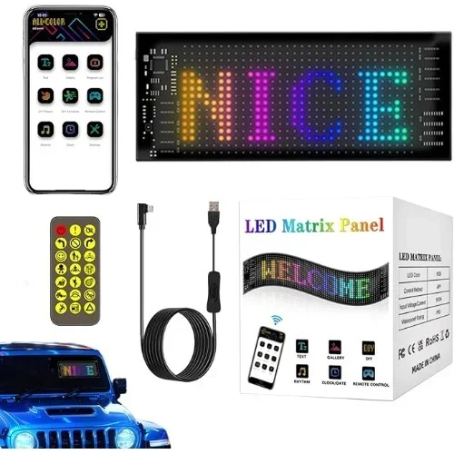 LED Εύκαμπτη Οθόνη-Πάνελ Bluetooth Προσαρμοσμένο Κείμενο/Κινούμενη Εικόνα μέσω App για Αυτοκίνητο 10×37 cm LED Εύκαμπτη Οθόνη-Πάνελ Bluetooth Προσαρμοσμένο Κείμενο/Κινούμενη Εικόνα μέσω App για Αυτοκίνητο 10×37 cm