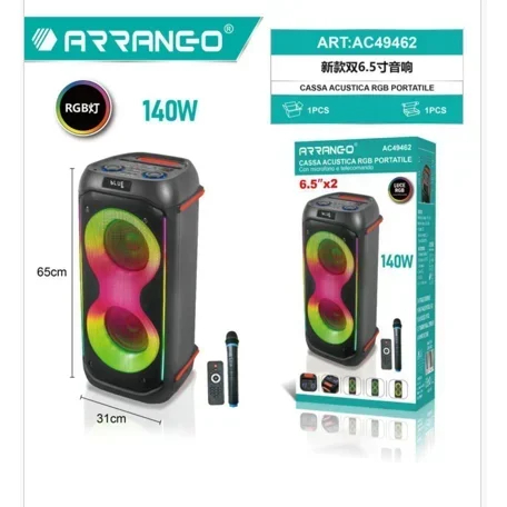 Φορητό Bluetooth Ηχείο LED RGB με Μικρόφωνο και Τηλεχειριστήριο Arrango