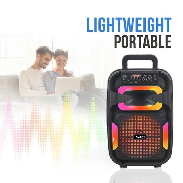 Φορητό Ηχείο Bluetooth 8 Watt με LED RGB, FM, AUX και Μικρόφωνο