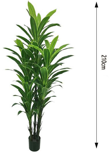 210cm Τεχνητό Διακοσμητικό Φυτό Δράκαινα σε Γλάστρα
