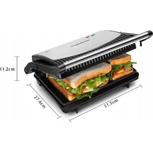 Aigostar Τοστιέρα 800W με Αντικολλητικές Πλάκες και Πλήρες Άνοιγμα 180°