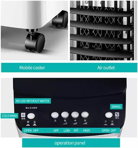 Φορητό Air Cooler Δαπέδου 65W με Δοχείο 4L 50.5 x 24 x 20cm - Λευκό