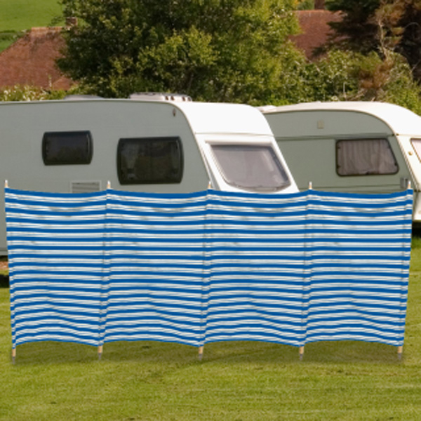 Παραβάν Παραλίας - Camping για Ιδιωτικότητα & Προστασία από τον Άνεμο με Πασσάλους - Ριγέ 600 x 150cm