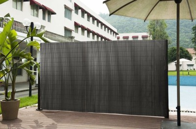 Καλαμωτή Περίφραξη PVC 150 x 500cm Γκρι 10mm για Κήπο και Μπαλκόνι