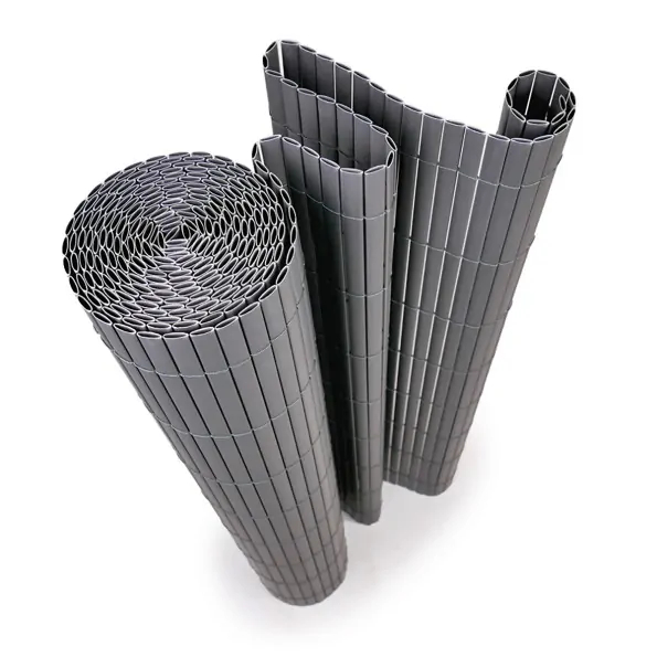 Καλαμωτή Περίφραξη PVC 150 x 500cm Γκρι 10mm για Κήπο και Μπαλκόνι