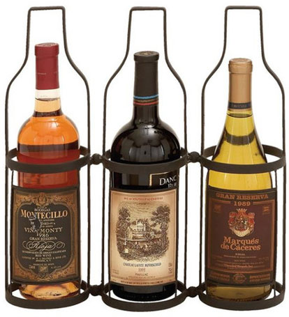 Μεταλλική Κάβα Κρασιών για 3 Μπουκάλια - Bottle Holder Promotion