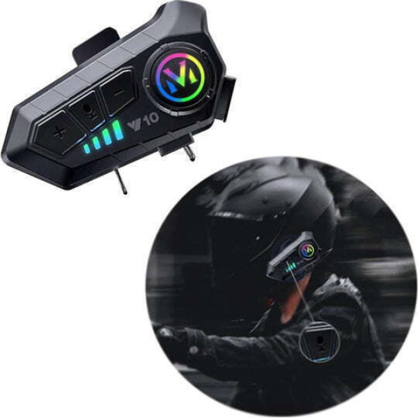 Bluetooth Ενδοεπικοινωνία Κράνους Y10 με Μικρόφωνο & Γρήγορη Φόρτιση