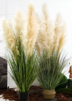 150cm Τεχνητά Διακοσμητικό Φυτό Pampas Grass σε Γλάστρα