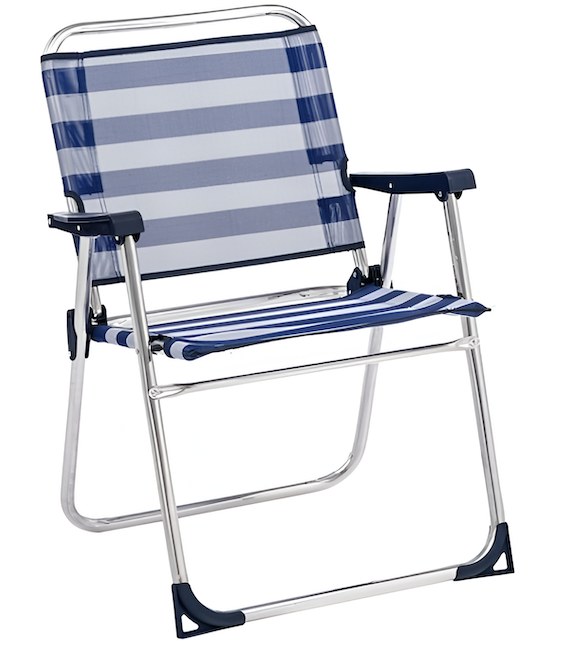 Καρέκλα Παραλίας Πτυσσόμενη Kmt Style 602824 – Ανάλαφρη & Ανθεκτική | Αλουμινίου, Ριγέ Μπλε, 79x58x57cm, Ιδανική για Camping & Θάλασσα