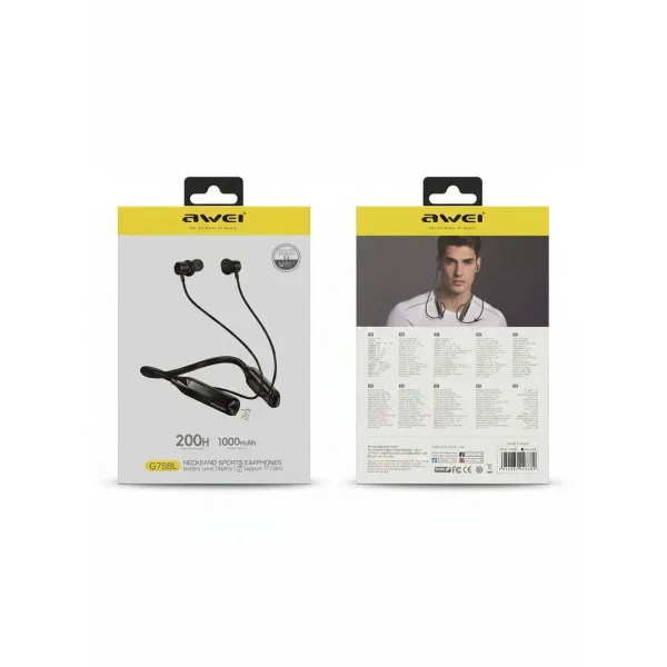 Awei G75BL – Ασύρματα Αθλητικά Ακουστικά Bluetooth 5.3 με Ψηφιακή Ένδειξη Μπαταρίας Awei G75BL – Ασύρματα Αθλητικά Ακουστικά Bluetooth 5.3 με Ψηφιακή Ένδειξη Μπαταρίας
