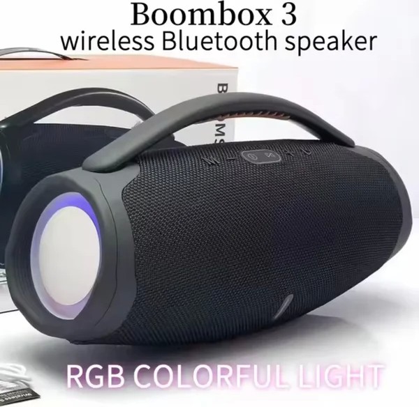 LED Φορητό Ασύρματο Ηχοσύστημα Bluetooth με Φωτισμό- Ηχείο Επαναφορτιζόμενο BOOM BOX-3 LED Φορητό Ασύρματο Ηχοσύστημα Bluetooth με Φωτισμό- Ηχείο Επαναφορτιζόμενο BOOM BOX-3