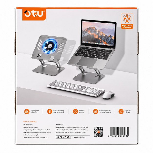 Βάση Ψύξης Laptop OTU με 2 Ανεμιστήρες – Ισχυρή Ψύξη και Ρυθμιζόμενη Κλίση