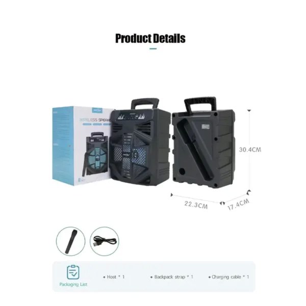 Ασύρματο Ηχείο Karaoke – Ισχυρή Απόδοση 20W με Bluetooth και LED