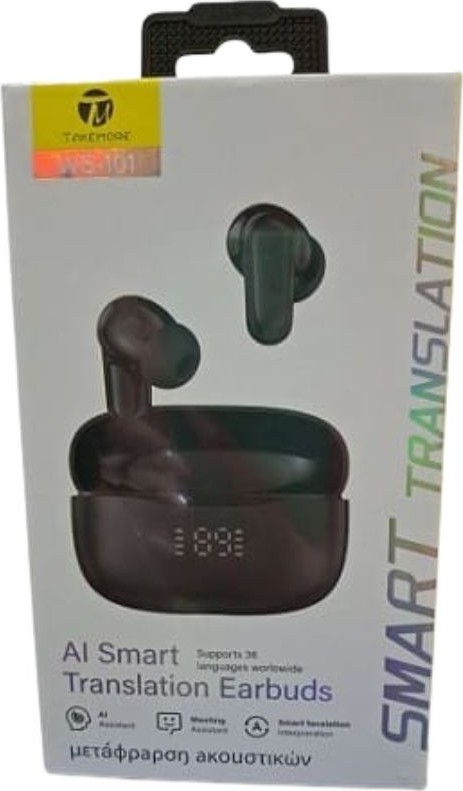 Ακουστικά Μετάφρασης WS-101 Bluetooth – Υποστήριξη 36 Γλωσσών - AI Smart Earbuds με Θήκη Φόρτισης LED για Ταξίδια & Εργασία