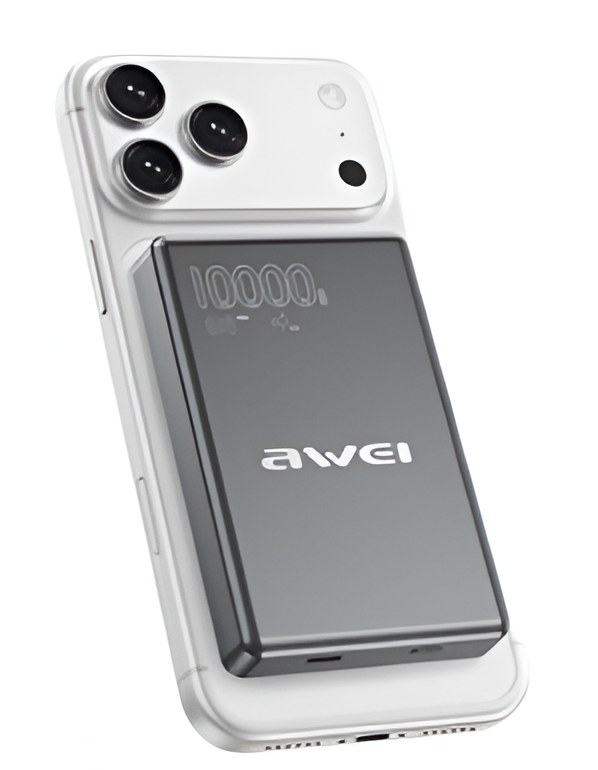Μαγνητικό Power Bank AWEI MH805 10000mAh – Ασύρματη Φόρτιση 20W & Αναδιπλούμενη Βάση - Γρήγορη Φόρτιση, MagSafe Compatible, Φορητό