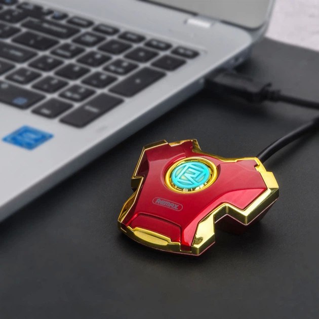 USB Hub 3 Θυρών Remax – Σχεδιασμός Iron Man & Ταχύτητα 480Mbps - USB 2.0 Splitter για Laptop & PC, Compact μέγεθος, Plug & Play USB Hub 3 Θυρών Remax – Σχεδιασμός Iron Man & Ταχύτητα 480Mbps - USB 2.0 Splitter για Laptop & PC, Compact μέγεθος, Plug & Play