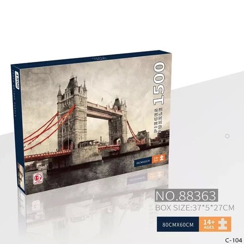 Παζλ Tower Bridge Λονδίνο 1500 Κομμάτια – Δημιουργική Απασχόληση - Διάσταση 80x60cm, Vintage Αισθητική, Υψηλής Ποιότητας, Ενήλικες & 14+ Παζλ Tower Bridge Λονδίνο 1500 Κομμάτια – Δημιουργική Απασχόληση - Διάσταση 80x60cm, Vintage Αισθητική, Υψηλής Ποιότητας, Ενήλικες & 14+