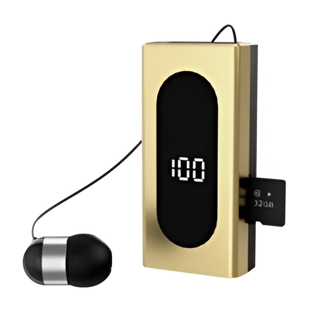 Ακουστικό Bluetooth Clip-On – Hands-Free με Multipoint - Bluetooth 5.3, Οθόνη LED, MP3 Player TF Card, Δόνηση, Αυτόματο Καλώδιο