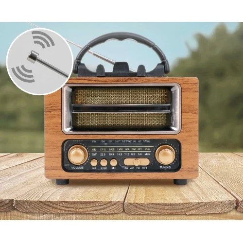 Ρετρό Επιτραπέζιο Ραδιόφωνο Cmik – AM/FM, Bluetooth, Επαναφορτιζόμενο Ρετρό Επιτραπέζιο Ραδιόφωνο Cmik – AM/FM, Bluetooth, Επαναφορτιζόμενο