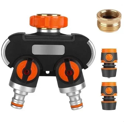Διανομέας Νερού Βρύσης 2 Δρόμων 3/4″ & 1/2″ – Διπλή Παροχή για Κήπο & Πότισμα - Με Ανεξάρτητους Διακόπτες & 2 Συνδέσμους Λάστιχου Διανομέας Νερού Βρύσης 2 Δρόμων 3/4″ & 1/2″ – Διπλή Παροχή για Κήπο & Πότισμα - Με Ανεξάρτητους Διακόπτες & 2 Συνδέσμους Λάστιχου