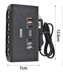 Πολυφορτιστής Αυτοκινήτου 120W – 4 Υποδοχές Αναπτήρα & 4 USB Θύρες - Γρήγορη Φόρτιση QC 3.0, Ψηφιακή Ένδειξη Τάσης, Προστασία Υπερφόρτισης Πολυφορτιστής Αυτοκινήτου 120W – 4 Υποδοχές Αναπτήρα & 4 USB Θύρες - Γρήγορη Φόρτιση QC 3.0, Ψηφιακή Ένδειξη Τάσης, Προστασία Υπερφόρτισης