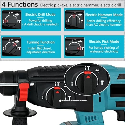 Επαναφορτιζόμενο Κρουστικό Δράπανο Brushless 48VF – 4 Λειτουργίες & 2 Μπαταρίες - Διάτρηση, Καλέμισμα, Βίδωμα, Ελαφριά Κρούση για Μπετόν, Ξύλο Επαναφορτιζόμενο Κρουστικό Δράπανο Brushless 48VF – 4 Λειτουργίες & 2 Μπαταρίες - Διάτρηση, Καλέμισμα, Βίδωμα, Ελαφριά Κρούση για Μπετόν, Ξύλο