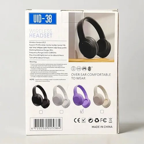Ασύρματα Ακουστικά Over-Ear – Bluetooth 5.3 & LED Φωτισμός - Εμβέλεια 20m, Ενσύρματη AUX, Μικρόφωνο, Μαύρο, Λευκό, Μωβ Ασύρματα Ακουστικά Over-Ear – Bluetooth 5.3 & LED Φωτισμός - Εμβέλεια 20m, Ενσύρματη AUX, Μικρόφωνο, Μαύρο, Λευκό, Μωβ