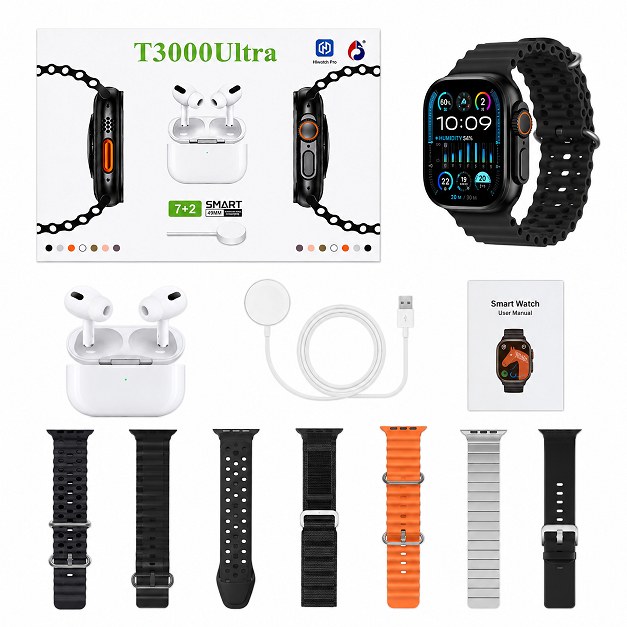 Smartwatch 7+2 σε 1 – Με Ακουστικά & 7 Λουράκια - Smart Watch με Bluetooth Κλήσεις, Ασύρματη Φόρτιση, Αθλητικές Λειτουργίες