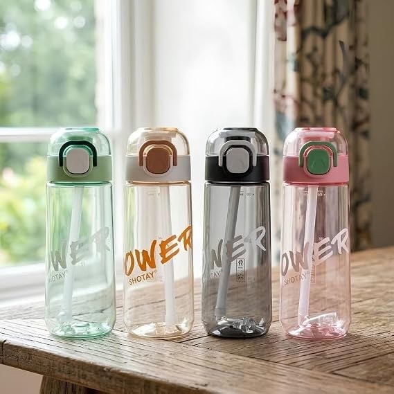 Παγούρι Νερού 600ml με Καλαμάκι, Flip-Top Καπάκι & Λαβή Μεταφοράς Παγούρι Νερού 600ml με Καλαμάκι, Flip-Top Καπάκι & Λαβή Μεταφοράς