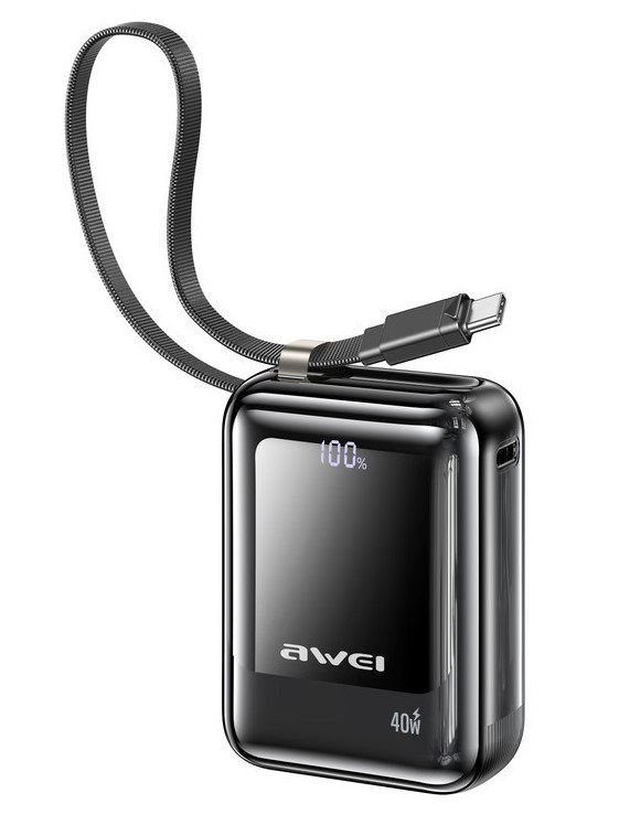 Power Bank 10000mAh – 40W PD γρήγορη φόρτιση, ενσωματωμένο USB‑C, ψηφιακή ένδειξη Power Bank 10000mAh – 40W PD γρήγορη φόρτιση, ενσωματωμένο USB‑C, ψηφιακή ένδειξη