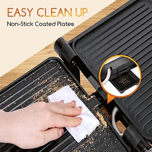 Ψηστιέρα / Τοστιέρα 1800W – 3‑σε‑1 Grill & Panini, Άνοιγμα 180°