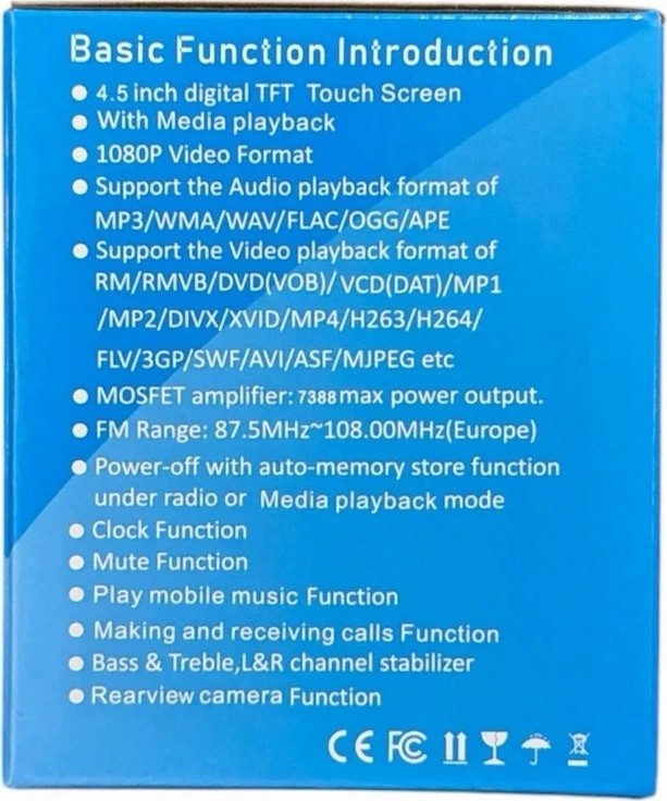 Ραδιόφωνο Αυτοκινήτου 1 DIN - 4,5'' IPS HD Touchscreen & Bluetooth - USB, AUX, Mirror Link, FM, MP3 Ραδιόφωνο Αυτοκινήτου 1 DIN - 4,5'' IPS HD Touchscreen & Bluetooth - USB, AUX, Mirror Link, FM, MP3