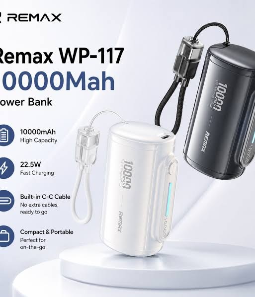 Power Bank 10000mAh 22.5W - Γρήγορη Φόρτιση PD με Ενσωματωμένο Καλώδιο USB-C & Οθόνη LED, Compact Σχεδιασμός για Ταξίδια