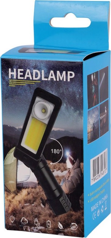Φακός Κεφαλής LED COB - Επαναφορτιζόμενος USB Με Περιστροφή 180° Για Εργασία Και Outdoor Δραστηριότητες Φακός Κεφαλής LED COB - Επαναφορτιζόμενος USB Με Περιστροφή 180° Για Εργασία Και Outdoor Δραστηριότητες