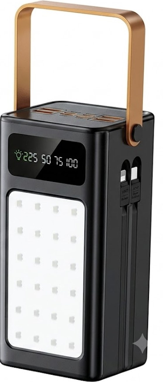 Power Bank 50000mAh - PD 22.5W, LED Φωτισμός - 4 USB Έξοδοι, 2 Καλώδια Και 3 Είσοδοι Power Bank 50000mAh - PD 22.5W, LED Φωτισμός - 4 USB Έξοδοι, 2 Καλώδια Και 3 Είσοδοι