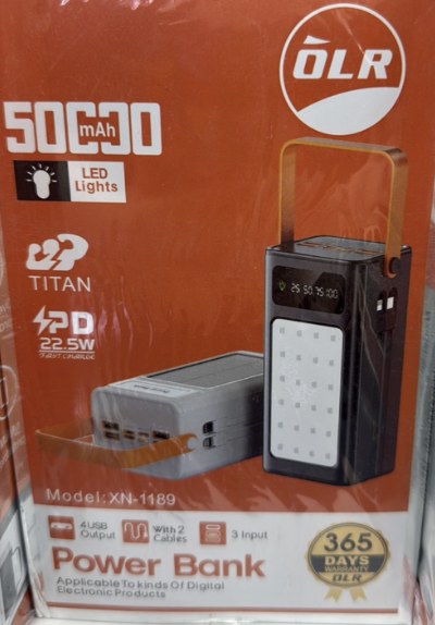 Power Bank 50000mAh - PD 22.5W, LED Φωτισμός - 4 USB Έξοδοι, 2 Καλώδια Και 3 Είσοδοι Power Bank 50000mAh - PD 22.5W, LED Φωτισμός - 4 USB Έξοδοι, 2 Καλώδια Και 3 Είσοδοι