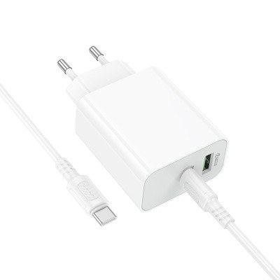 Φορτιστής Τοίχου 30W - USB-C PD & USB-A QC 3.0, Λευκός, C-C